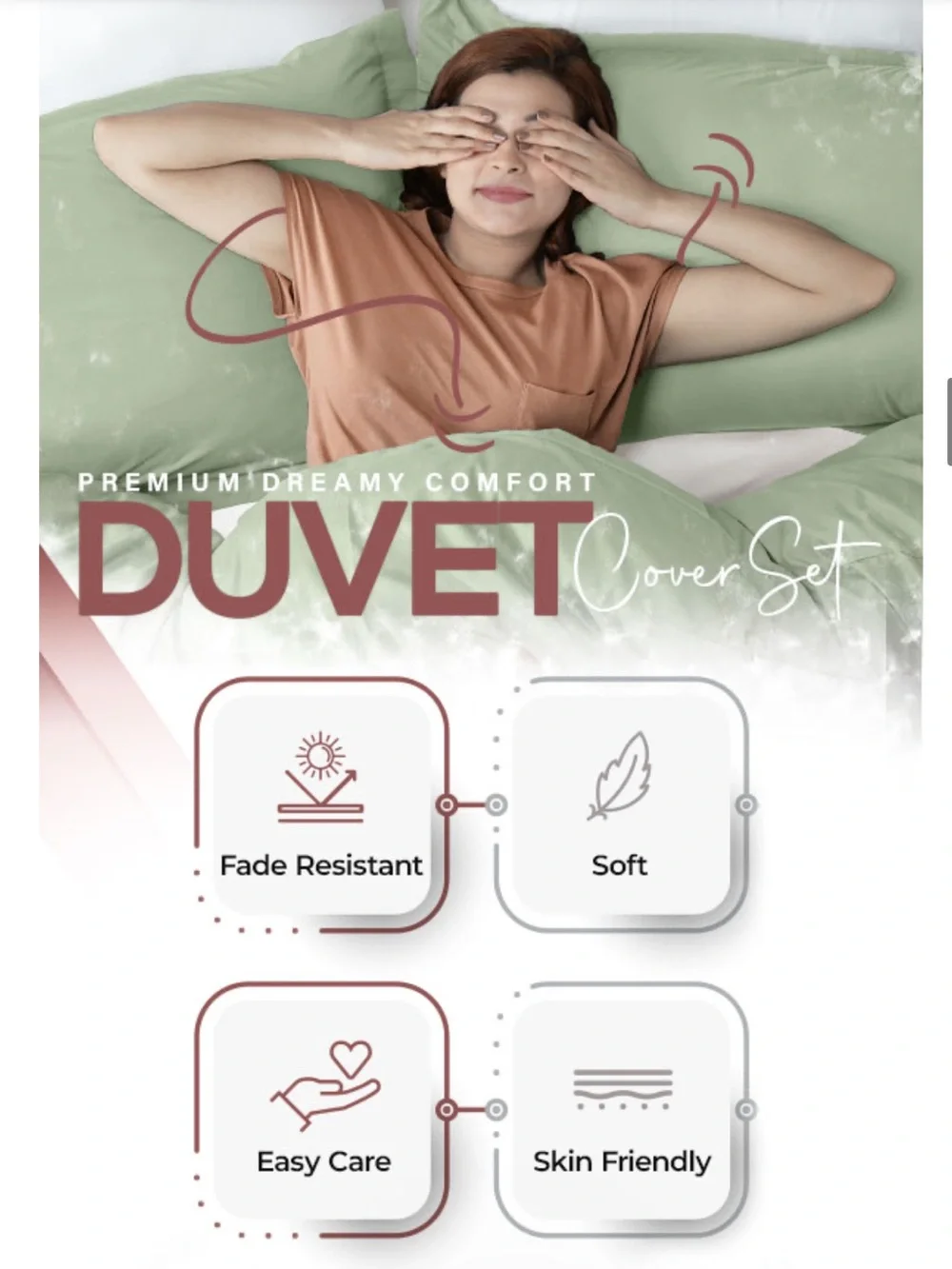 Duvet Cover 3Pc Set - Moss Green QUEEN SIZE